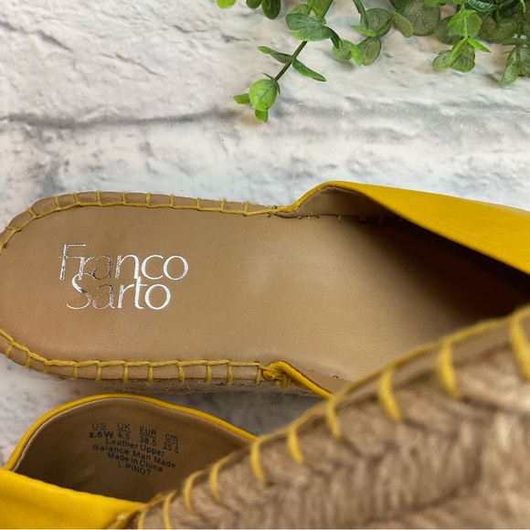 Franco Sarto * Yellow Espadrille Wedge Sandal * Sz 8.5 - Picture 8 of 9